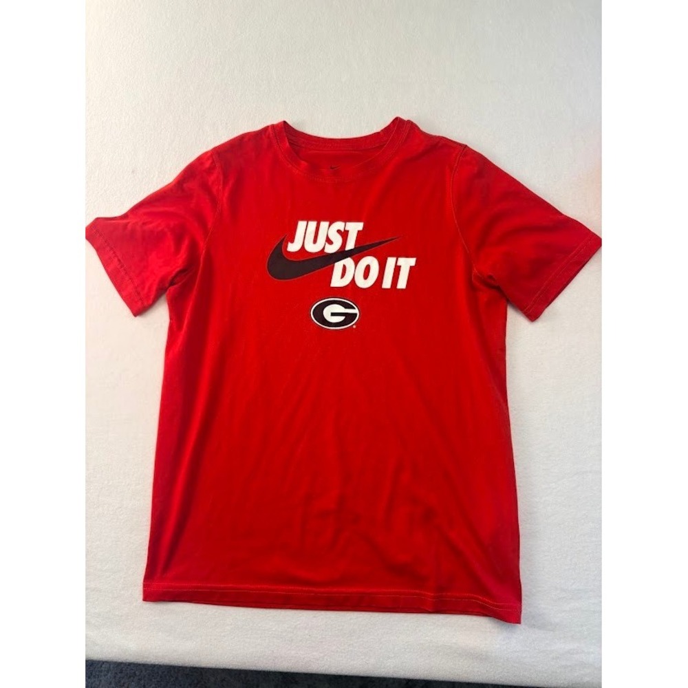 Nike Georgia Bulldogs T-Shirt Kids XL Red Just Do It Dri-FIT Tee
